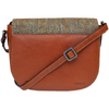 Highland Cow Flap Over Harris Tweed Leather Cross Body Bag