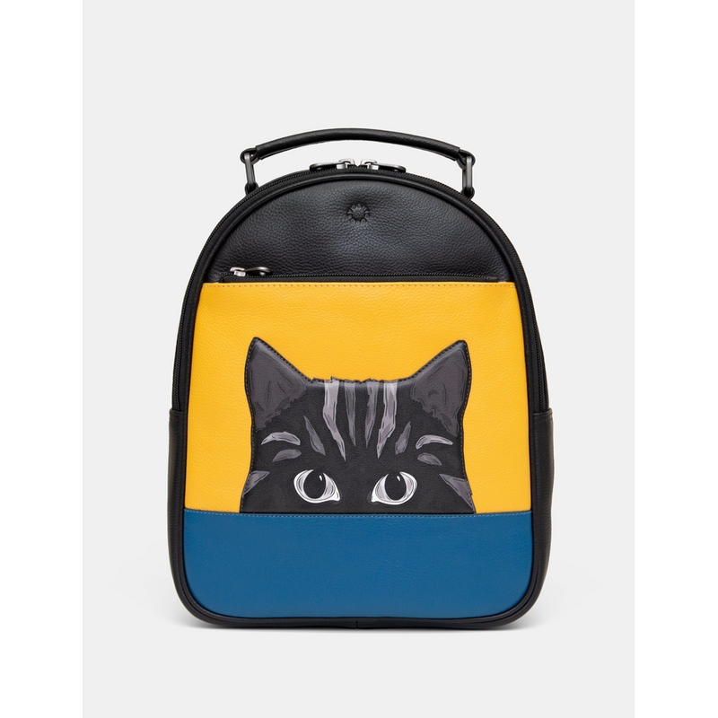 Yoshi Cat Colour Block Leather Backpack