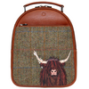 Highland Cow Harris Tweed Leather Backpack