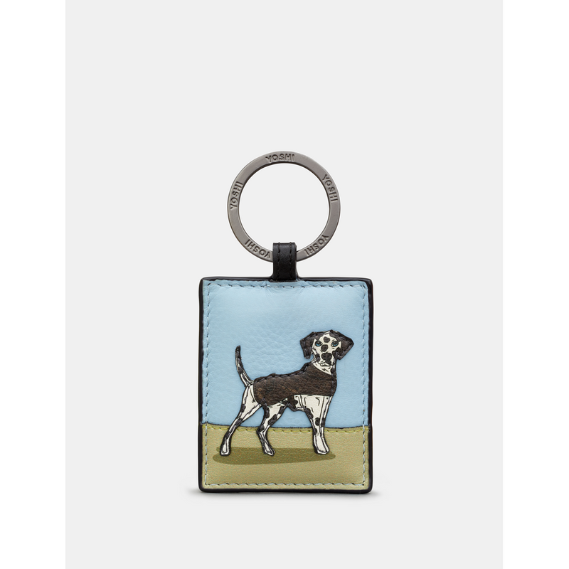 Yoshi Dog Walk Dalmation Leather Keyring