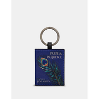 Yoshi Pride And Prejudice Book Cover Vegan Blue Leather Keyring