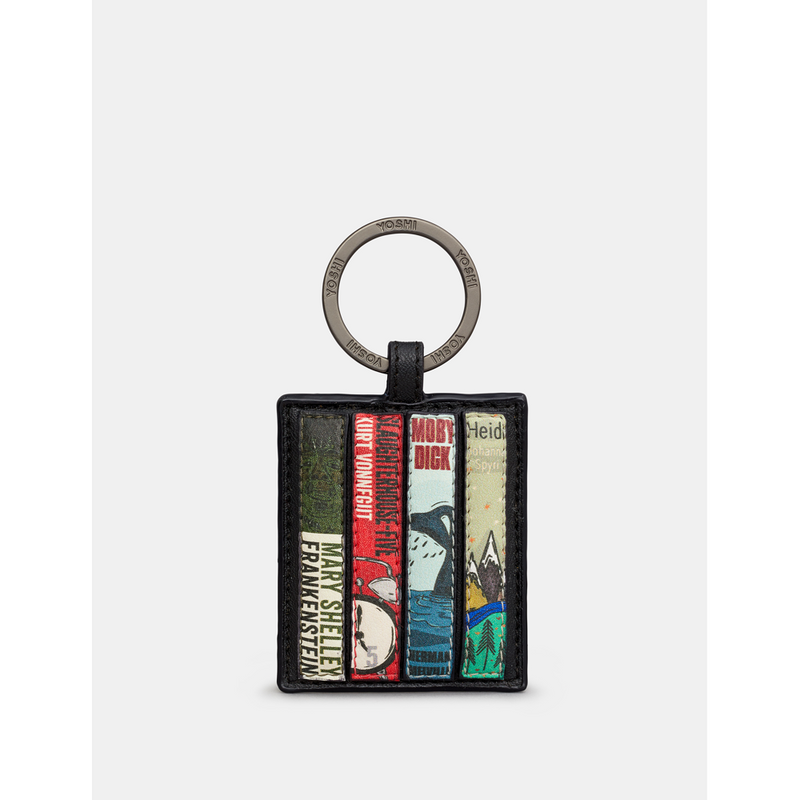 Yoshi Vegan Leather Bookworm Black Keyring