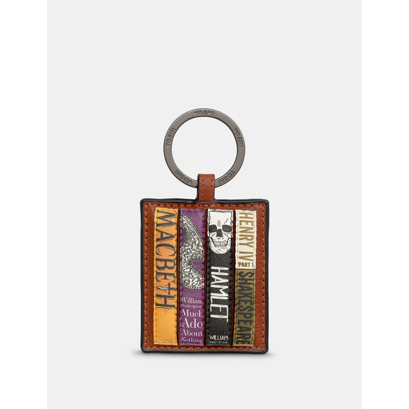 Yoshi Shakespeare Bookworm Brown Leather Keyring