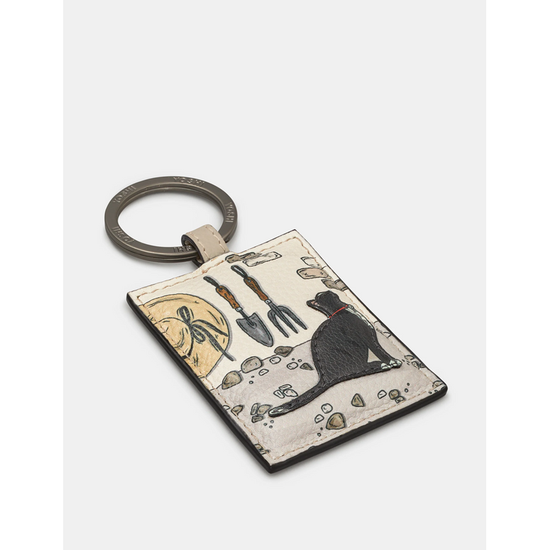 Yoshi Country Cottage Black Cat Leather Keyring