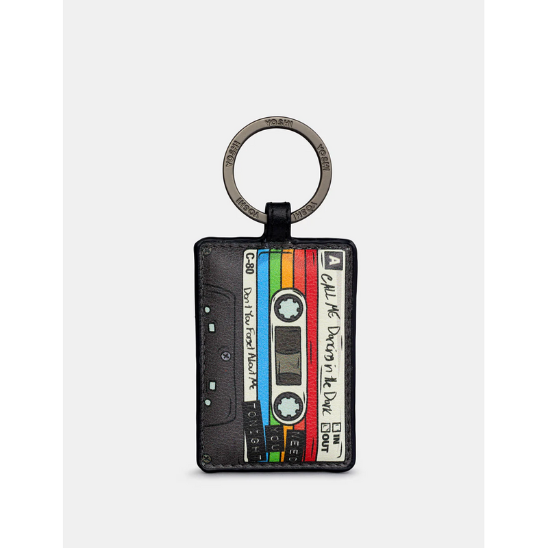 Yoshi Back to the 80s Black Leather Keyring B