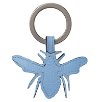 Yoshi Bee Happy Blue Leather Keyring