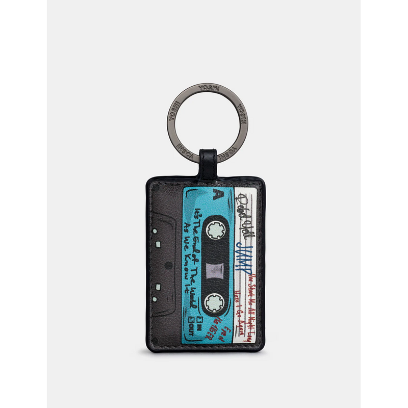 Yoshi Back to the 80s Black Leather Keyring D