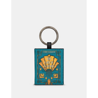 Yoshi The Great Gatsby Book Cover Vegan Teal Leather Keyring