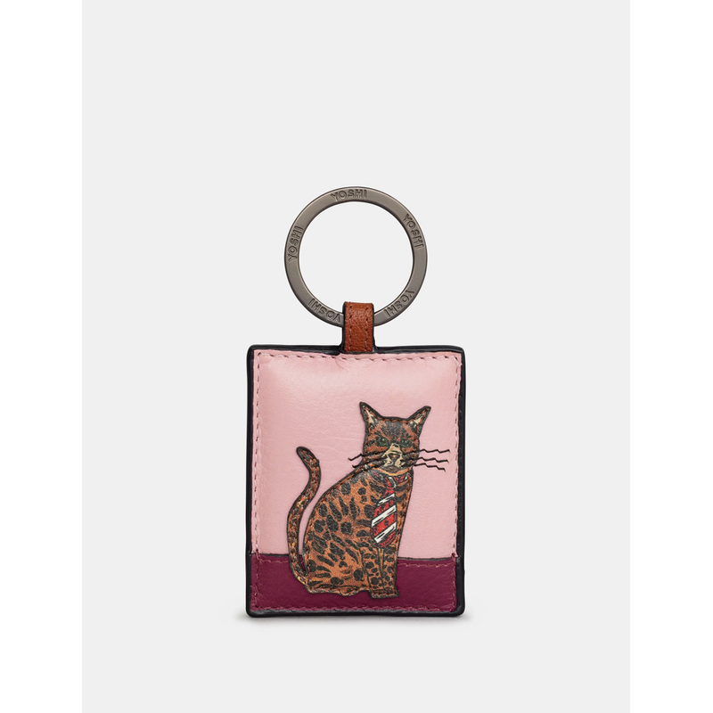 Yoshi Party Cats - Bengal - Brown Leather Keyring