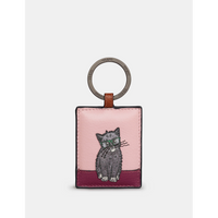 Yoshi Party Cats - Maltese - Brown Leather Keyring