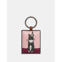 Yoshi Party Cats - Tuxedo - Brown Leather Keyring