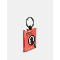 Yoshi Sherlock Holmes Book Cover Vegan Red Leather Keyring