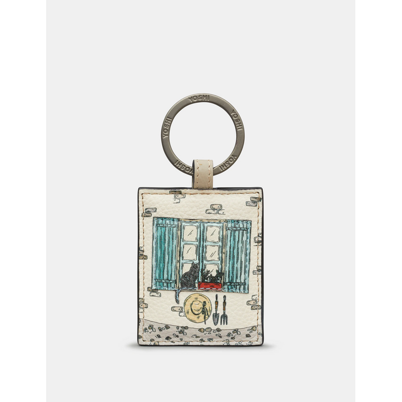 Yoshi Country Cottage Window Leather Keyring