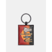 Yoshi Safari Scene Black Leather Keyring