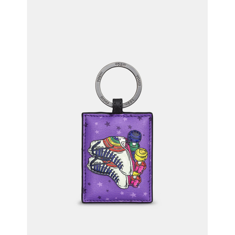 Yoshi Roller Skates Purple Leather Keyring