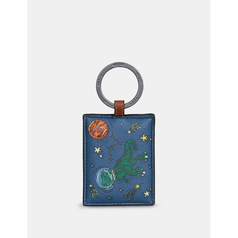 Yoshi Leather T Rex Navy Keyring