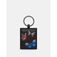 Yoshi Amongst Butterflies Black Leather Keyring