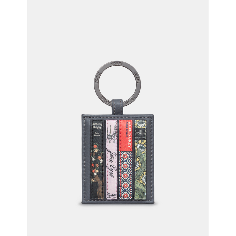 Yoshi Bronte Bookworm Library Grey Leather Keyring