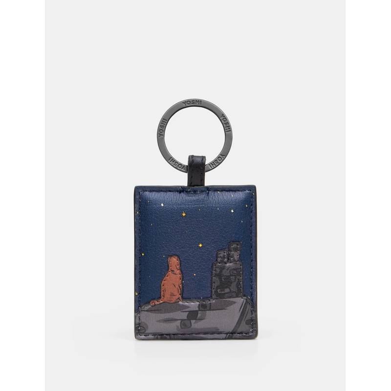 Yoshi Stargazing Cats Leather Keyring