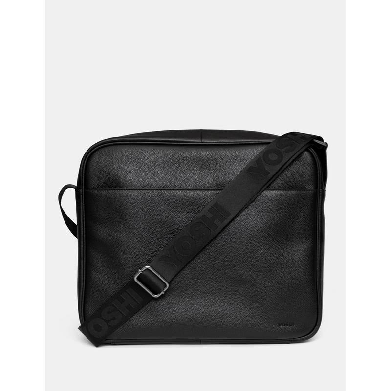 Yoshi Sci-Fi Bookworm Black Leather Messenger Bag