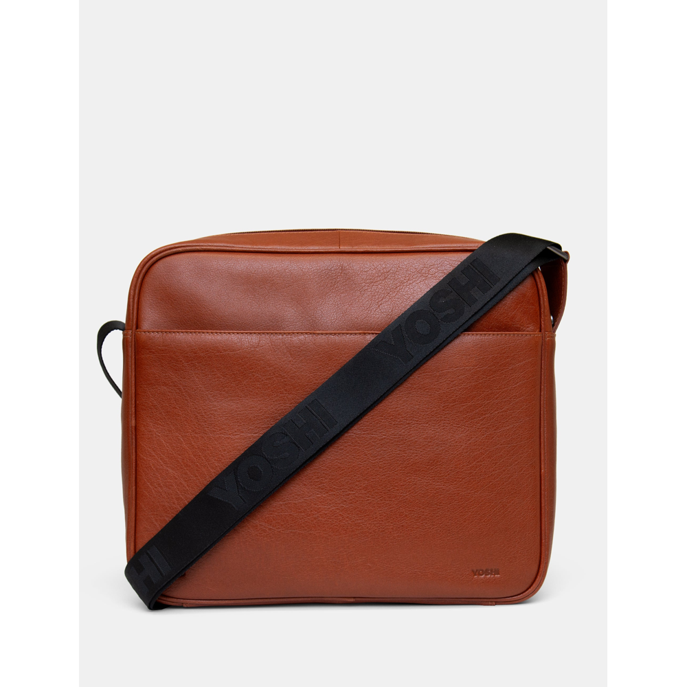 Yoshi Shakespeare Bookworm Brown Leather Messenger Bag