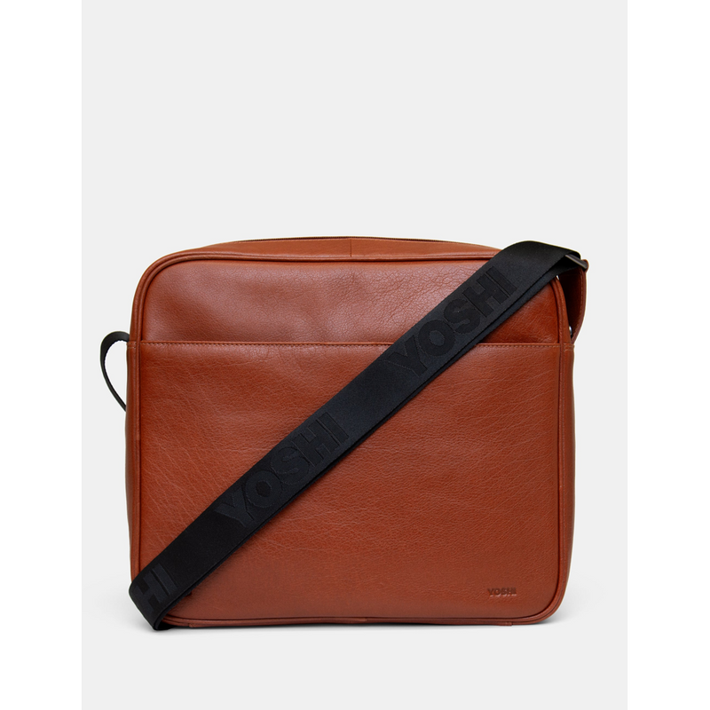 Yoshi Shakespeare Bookworm Brown Leather Messenger Bag