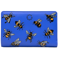 Yoshi Sweet Bees Flap Over Zip Around Leather Purse