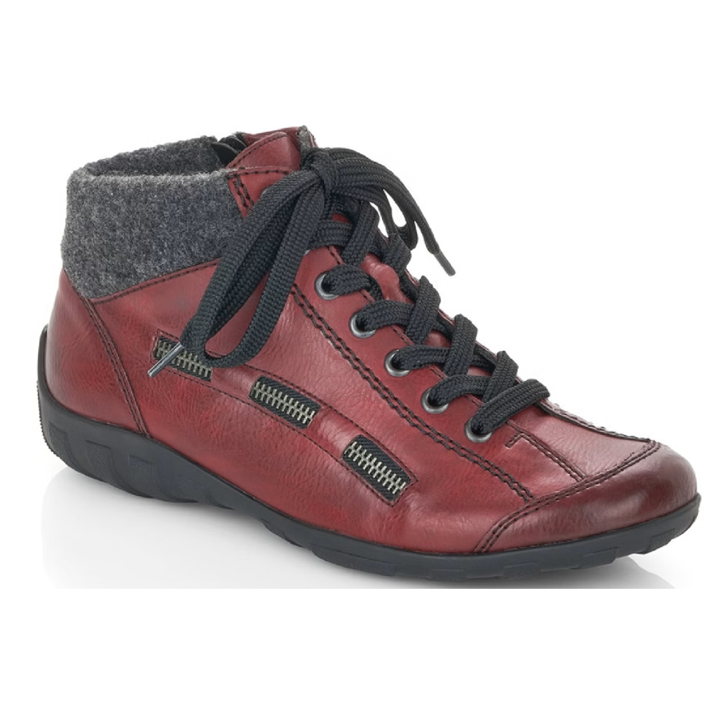 Rieker L6543-35 (Zipa) Red Combination Boots