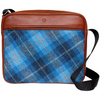 Ridgewood Brown Leather And Blue Tweed Messenger Bag