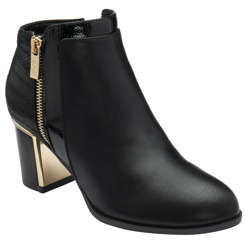 Lotus Danielle Black Ankle Boots