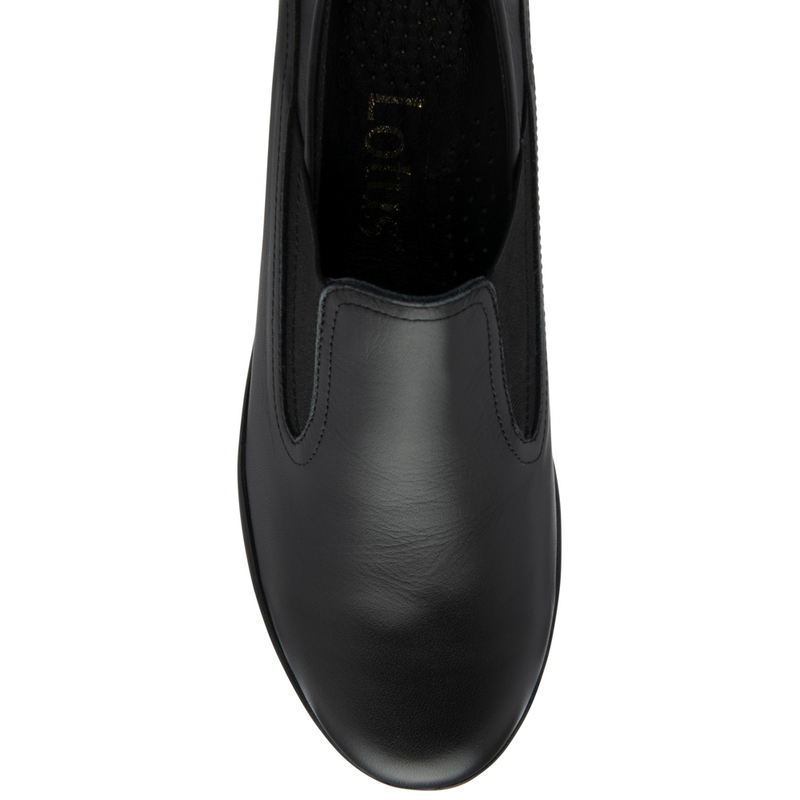 Lotus Delmar Black Leather Shoes