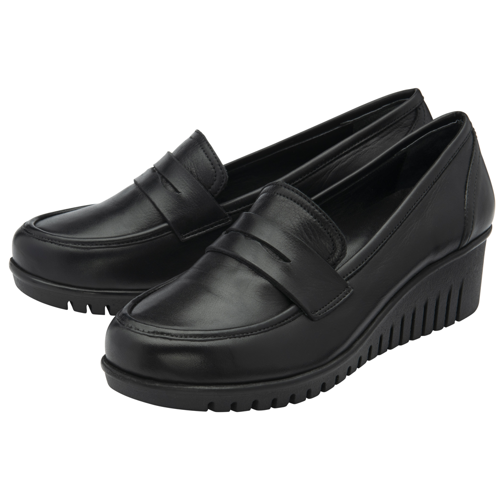 Lotus Detroit Black Leather Shoes