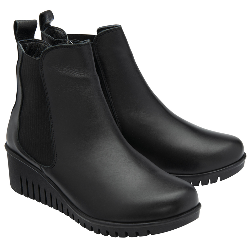 Lotus Dresden Black Ankle Boots