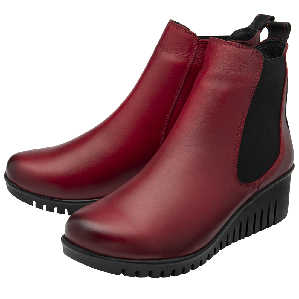 Lotus Dresden Red Ankle Boots