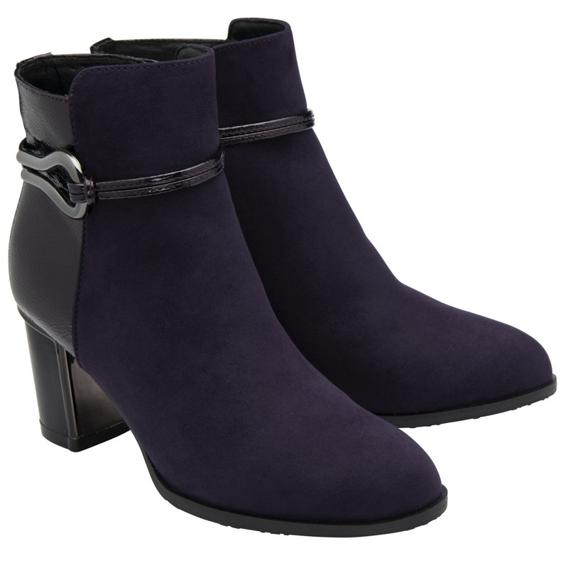 Lotus Ebony Purple Ankle Boots