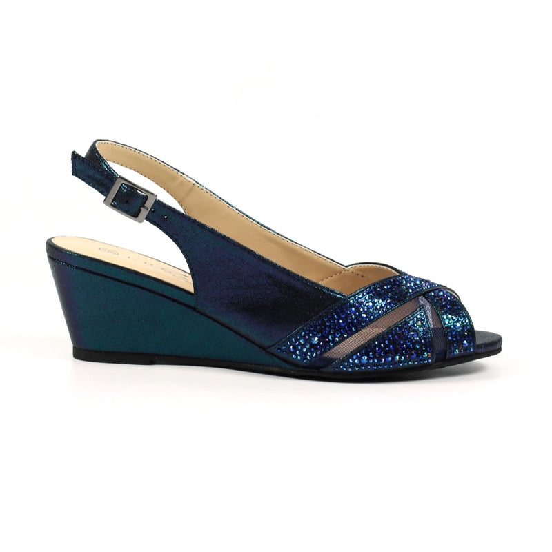 Lunar Emmerline Elegance Wedge Blue Sandals – David Spruce