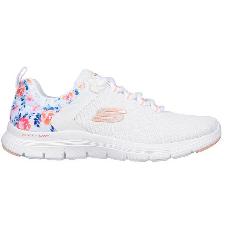 Skechers Flex Appeal 4.0 - Let It Blossom White Trainers