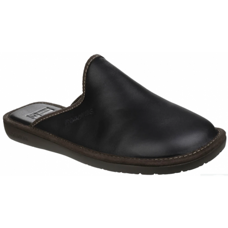 Nordikas 131 (Norman) Black Leather Slippers