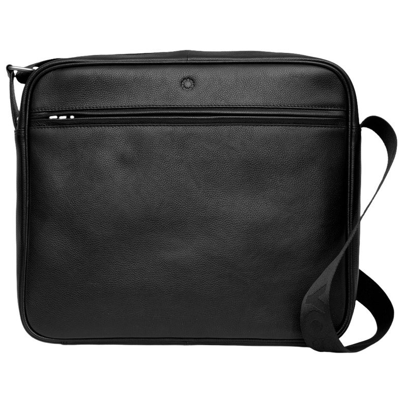 Yoshi Ridgewood Black Leather Messenger Bag