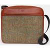 Ridgewood Brown Leather And Green Harris Tweed Messenger Bag