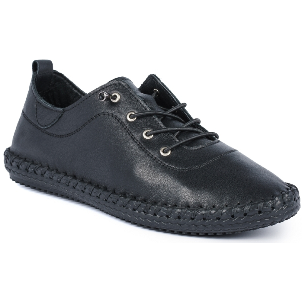 Lunar St Ives Black Sole Leather Shoes