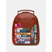 Yoshi Shakespeare Bookworm Brown Leather Backpack